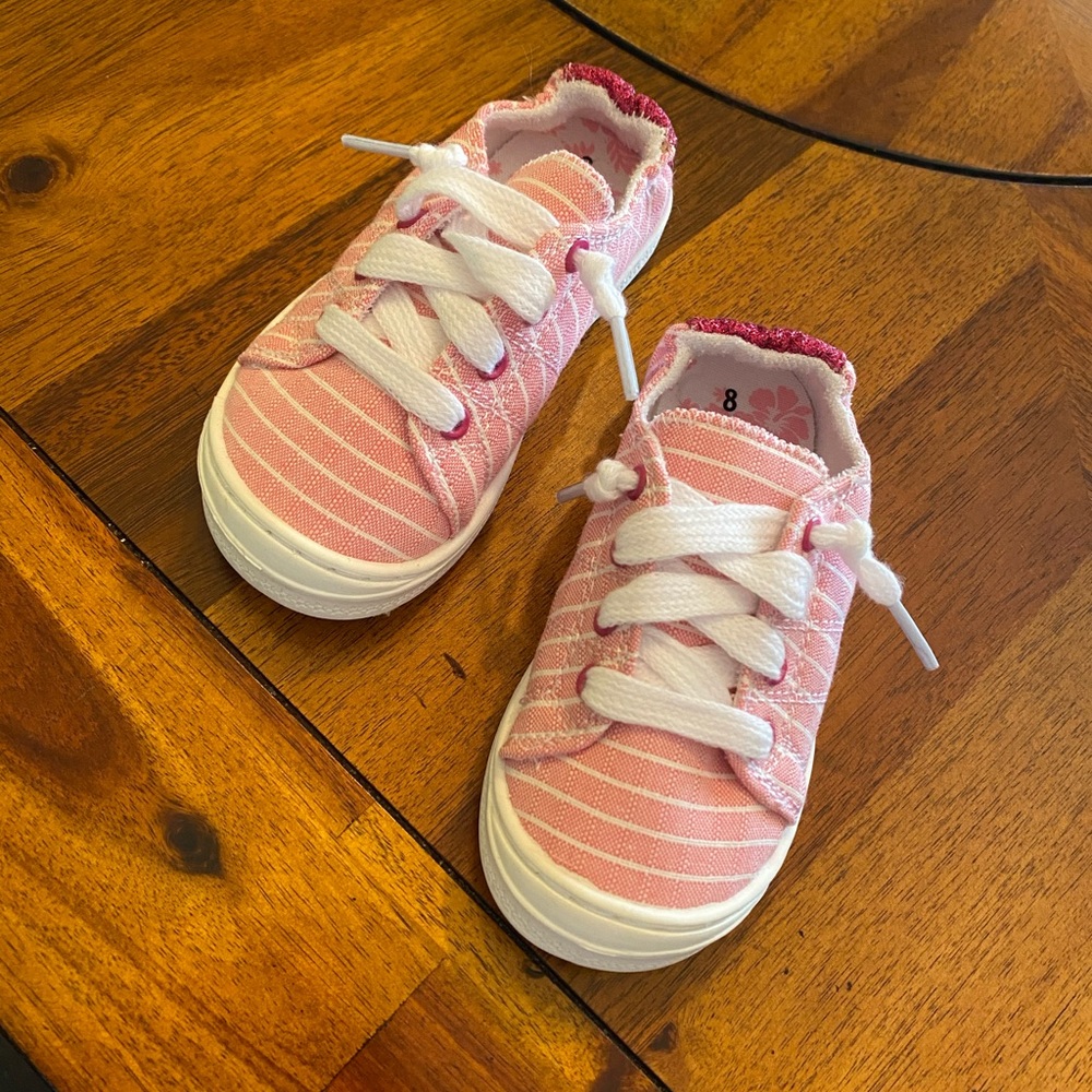 Pink slip on shoes
